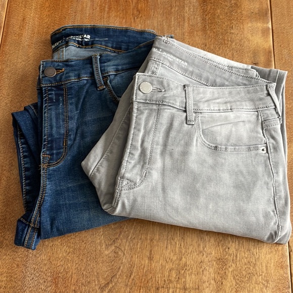 2 for $20, Old Navy Rockstar jeans, size 10, light grey & medium blue - Picture 1 of 13